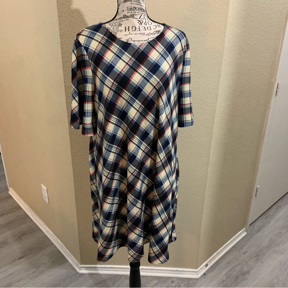 She and sky plaid dress size medium